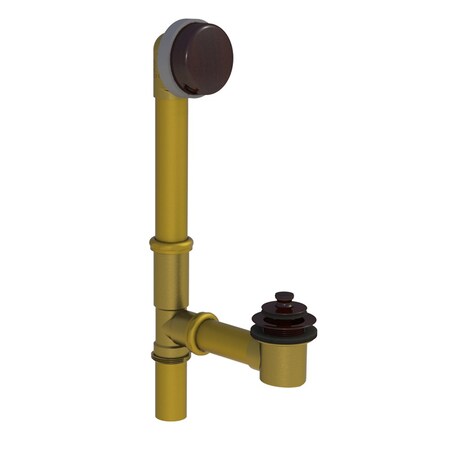 598 Series 24 In. Tubular Brass Bath Waste W-Push Pull Bath Stopper, Bronze